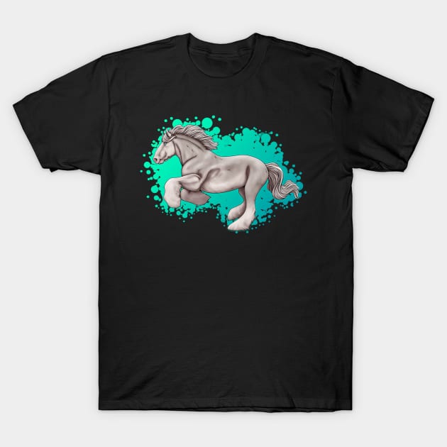 Shire Horse White T-Shirt by 39TheWolf